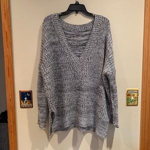Deep V-Neck Knit Sweater